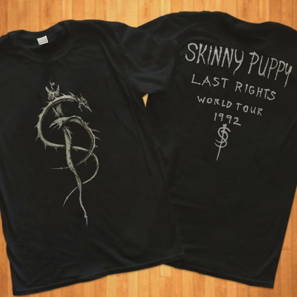 Best Shirt Skinny Puppy Last Rights World Tour 1992 Snakes Tshirt 2 Sided